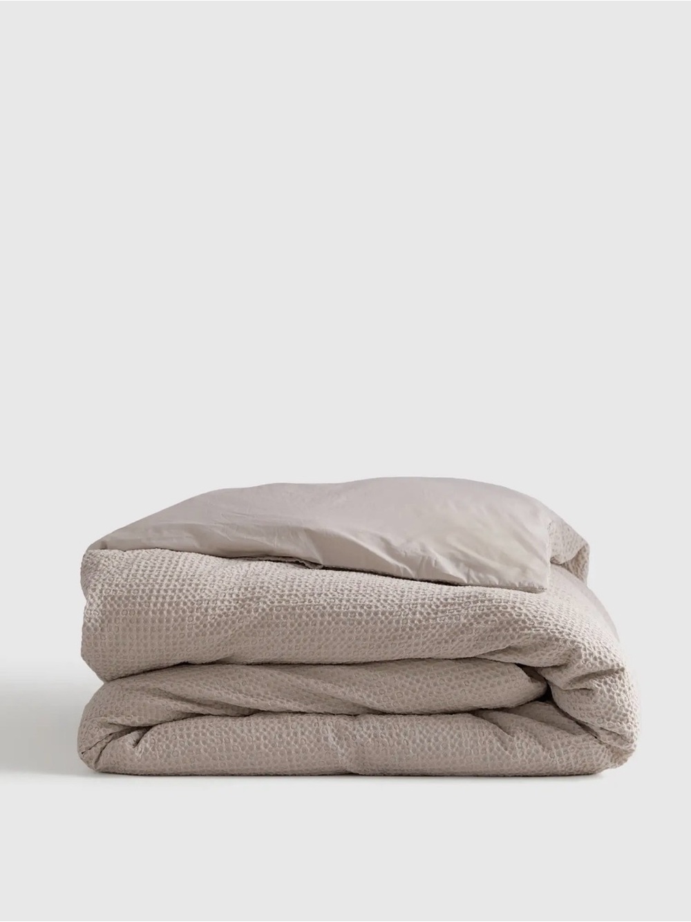 Quince NWOT Organic luxe Honeycomb Duvet Cover in Sand 791